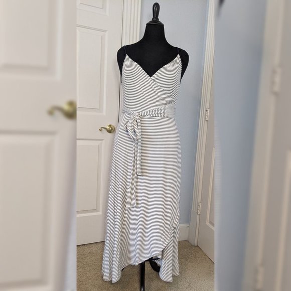 NWT Gap Cami Wrap Midi Stripe Dress - Large Tall - Picture 5 of 7